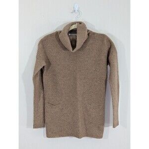Ellen Tracy Turtleneck Sweater Womens Size Small Wool Yak Beige Pullover Thick